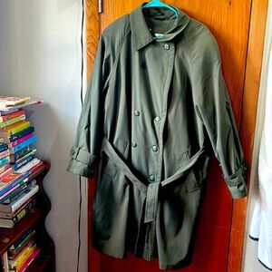 Long impermeable jacket.